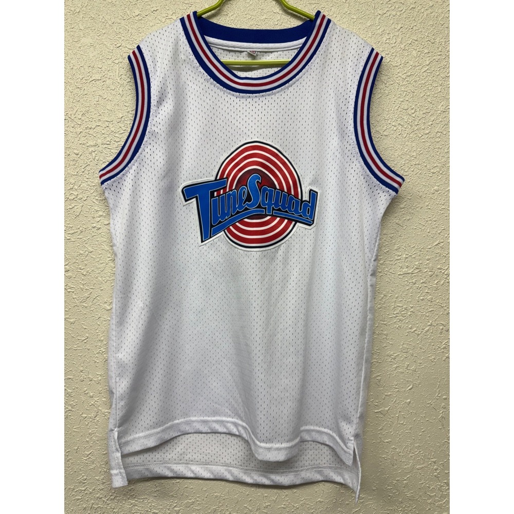 Space Jam Tune Squad Bugs #1 Youth M White Mesh Basketball Jersey Looney Tunes
